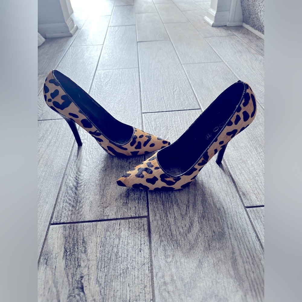 Leopard Print Calf Hair Heels